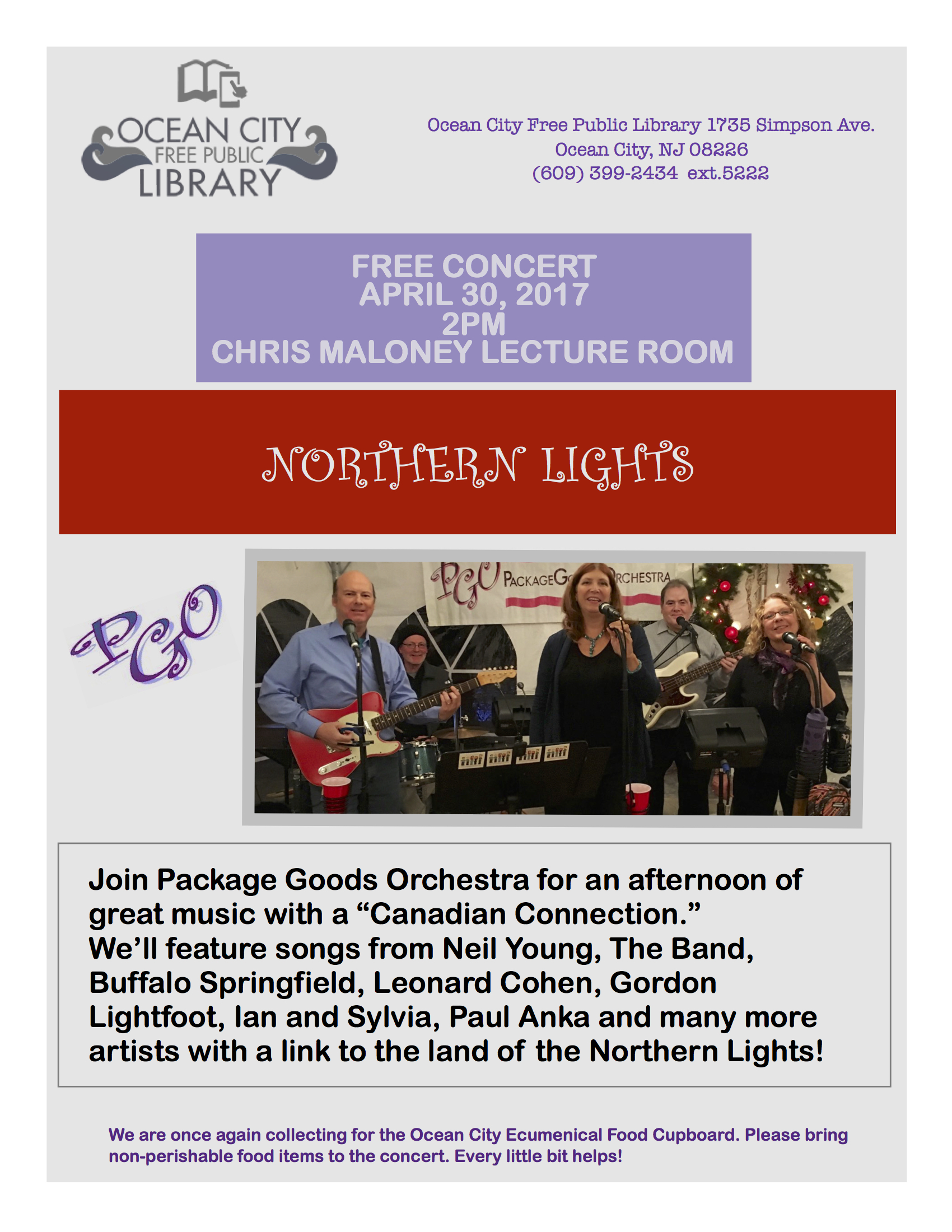 April 30 at the Ocean City Library PackageGoodsOrchestra